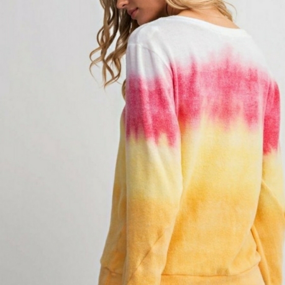 Tie Dye Horizontal Crew Neck Top - Picture 6 of 6
